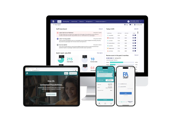 An image thumbnail featuring a mobile phone with the Passenger Assistance passenger app journey booking screen.